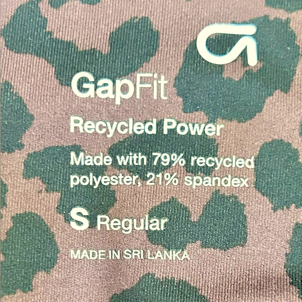 Never Worn 💥GapFit Recycled Power Leopard High Rise 7” Bike Shorts w Pockets! S - Picture 4 of 5